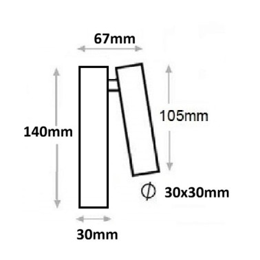 INCOLAMP Lector Rectangular G9