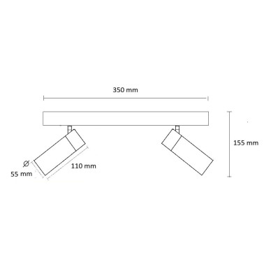 INCOLAMP Regleta Orientable GU10 2L