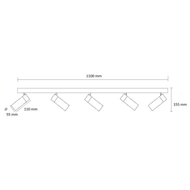 INCOLAMP Regleta Orientable GU10 5L