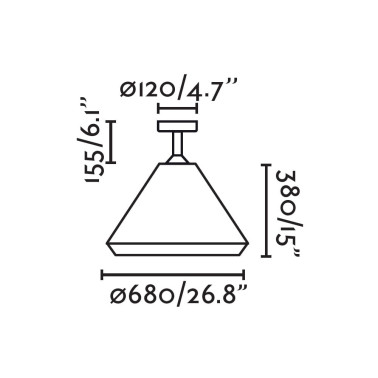 FARO SAIGON OUT S W70 Colgante-Plafón Fijo Marrón