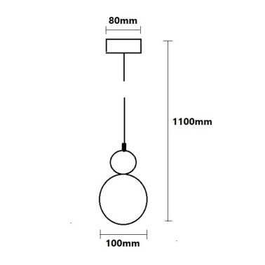 INCOLAMP Colgante 1L Bola Cristal