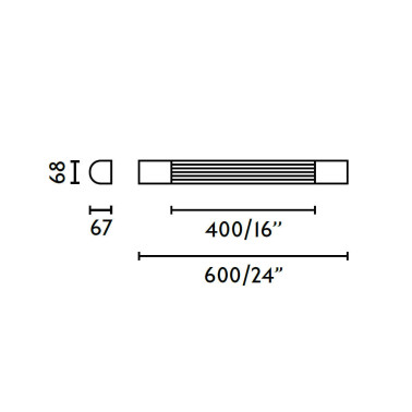 FARO KIVA 600 Aplique de Baño Negro IP44 2700K