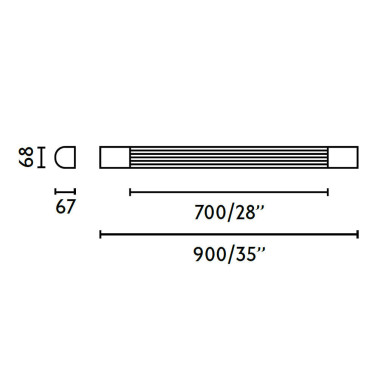 FARO KIVA 900 Aplique de Baño Negro IP44 2700K