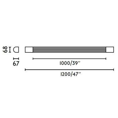 FARO KIVA 1200 Aplique de Baño Negro IP44 2700K