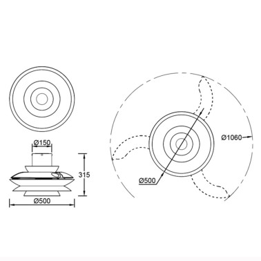 MANTRA ACONCAGUA Ventilador Plafón Blanco