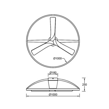MANTRA NEPAL II Ø100 Ventilador Plafón Blanco-Madera