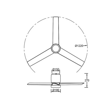 MANTRA CERÁMICA Ventilador Blanco-Madera