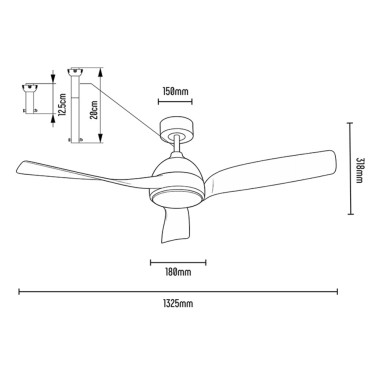 LIGHTED ORIA Ventilador de Techo Blanco