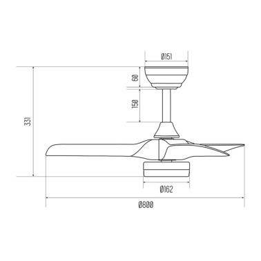 LIGHTED TER Ventilador de Techo Blanco