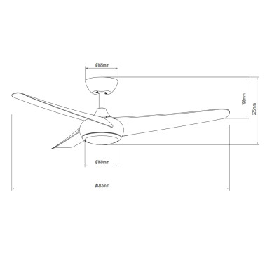 LIGHTED TÁMESIS Ventilador de Techo Blanco-Madera