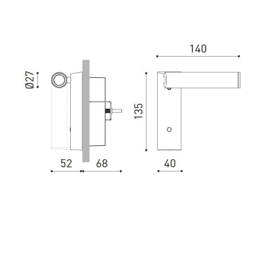 ARKOSLIGHT ENSO Semi-Empotrado Lector Negro