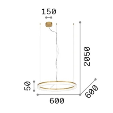 IDEAL LUX CROWN SP 60 Colgante Negro