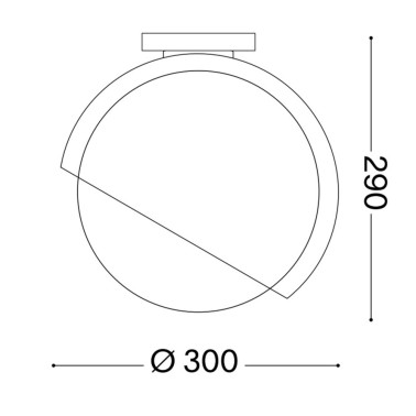 IDEAL LUX BLOOM PL1 D30 Plafón Negro
