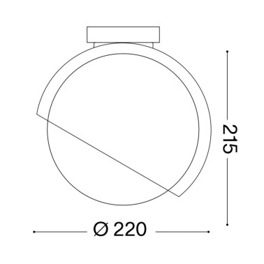 IDEAL LUX BLOOM PL1 D22 Plafón Negro