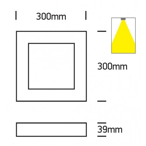 ONE LIGHT Plafón cuadrado blanco LED 30W CCT