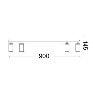 IDEAL LUX PROFILO Ø900 Regleta Negro