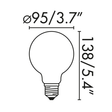 FARO Bombilla Globo G95 E27 8W 3000K CRI90