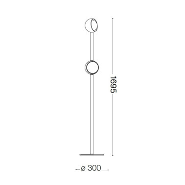 IDEAL LUX BLOOM 1695 Lámpara De Pie Negro