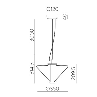ACB YARA LED 350 Colgante Smoke Fumé