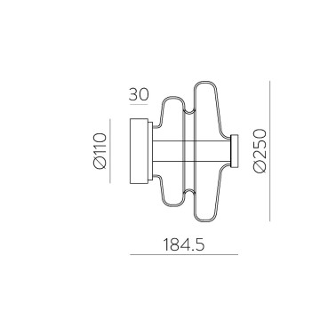 ACB SIRA LED 250 Aplique-Plafón Smoke Fumé