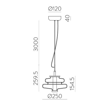 ACB SIRIA LED 250 Colgante Smoke Fumé