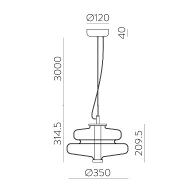ACB SIRIA LED 350 Colgante Smoke Fumé