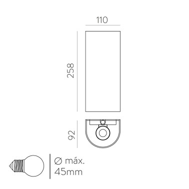 ACB LUMA Aplique de Tela Crudo Cilíndrico