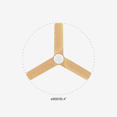 FARO HEYWOOD S LED EMPOTRADO Ventilador Blanco-Arce