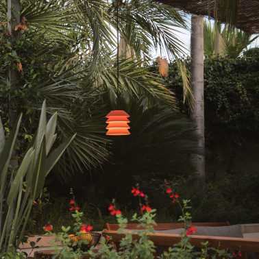 FARO TOBA Colgante Naranja con Florón IP65