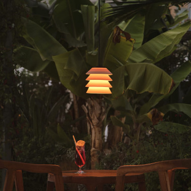FARO TOBA Colgante Beige con Florón IP65