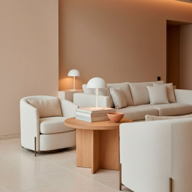 ACB TIGA Pantalla Ø350 Pie-Sobremesa Blanco