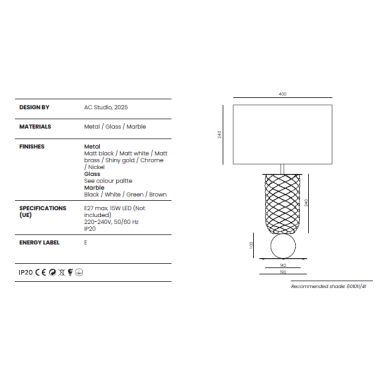 AROMAS OLAS Sobremesa Vidrio/Mármol Personalizable