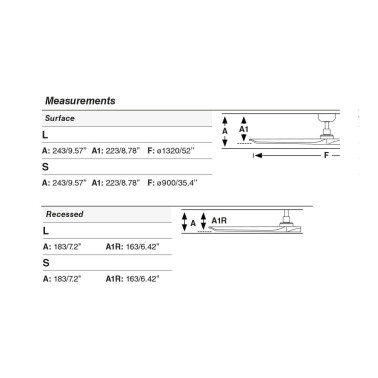 FARO HEYWOOD L EMPOTRADO Ventilador Negro-Nogal