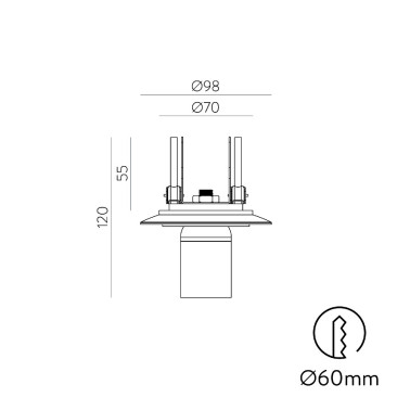 ACB PARMA Estructura Empotrable Aplique-Plafón Oro
