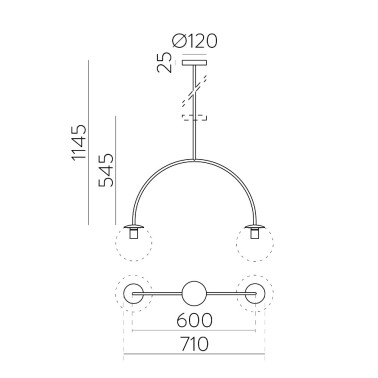 ACB PARMA Estructura Plafón Oro 2L