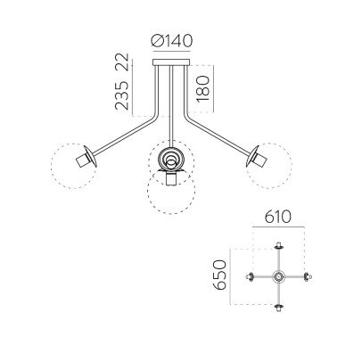 ACB PARMA Estructura Plafón Oro 5L