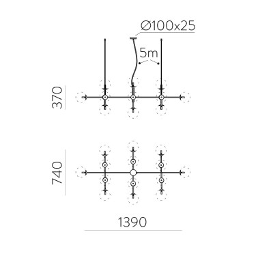 ACB DORIS Estructura Colgante Negro 20L