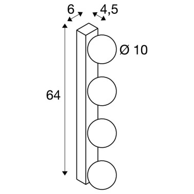 SLV SUN MIRROR Aplique Negro Baño 4L IP44 3CCT