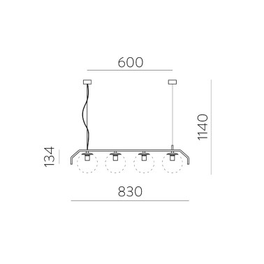 ACB MAUI Estructura Colgante Negro 4L