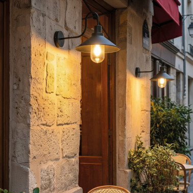 ACB TOURS Aplique Pared Negro Texturado Industrial IP65