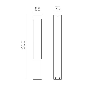 ACB NYRA 600 Baliza Antracita Texturado 2700K IP65