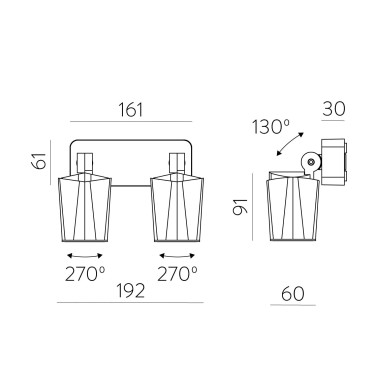 ACB GAIA Aplique 2L Orientable Antracita IP65
