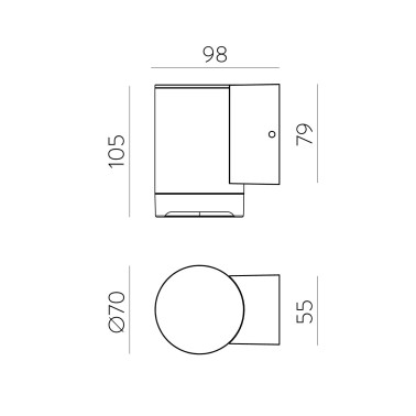 ACB ARTIC Aplique 1L Antracita GU10 IP65