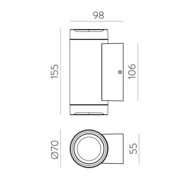 ACB ARTIC Aplique 2L Antracita GU10 IP65