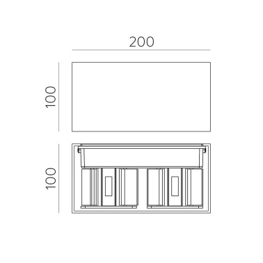 ACB KENDO 200x100 Aplique Oro IP65 2700-3000K