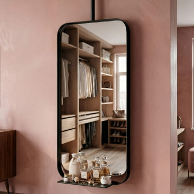 ACB SHELF Espejo Decorativo Negro Mate Liso