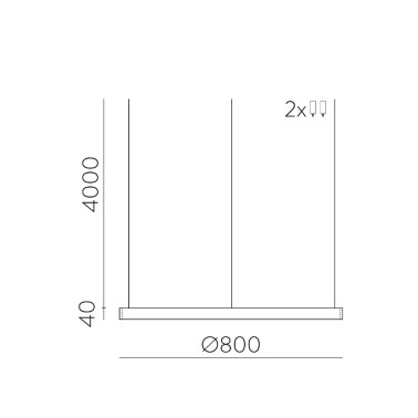 ACB LOOP 800 Colgante Negro 2700K-3000K