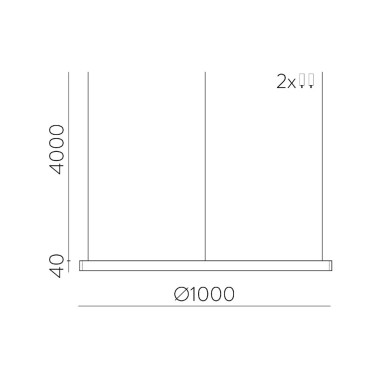 ACB LOOP 1000 Colgante Negro 2700K-3000K