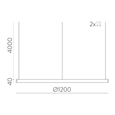 ACB LOOP 1200 Colgante Blanco 2700K-3000K