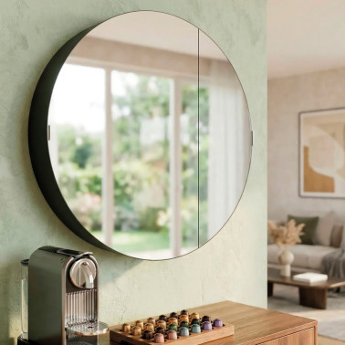 ACB CANET Espejo Negro Mate con Almacenaje